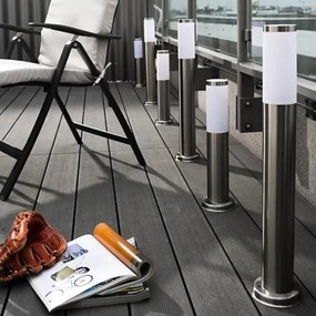 LED RGBW Dimmelhető kültéri lámpa LIVIA 1xE27/6,5W/230V 45 cm IP44 ezüstszínű