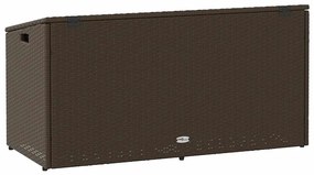 barna polyrattan kerti tárolóláda 110x50x58 cm