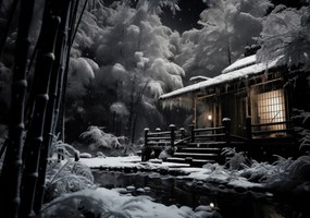 Poszter 66,5x46,5cm Hagyományos japán házikó