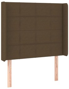 sötétbarna szövet fejtámla szárnyakkal 93x16x118/128 cm