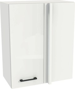 Konyhaszekrény felső sarok 65/72 Capri Fehér front Fehér akril fényes