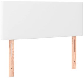 fehér műbőr rugós ágy matraccal és LED-del 100x200 cm