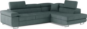 Kék kinyitható-tárolóhelyes sarokkanapé (jobb oldali-L alakú) Anton – ELTAP
