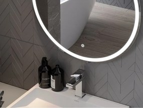 Mexen Gobi megvilágított fürdőszobai tükör, kerek 60 cm, LED 6000K, páramentesítő - 9801-060-060-611-00