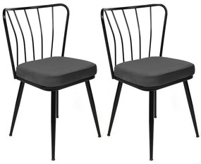 Yildiz Anthracite and Black étkezőszék szett, 2 db, 2 db
