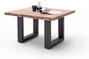 CARTAGENA dohányzó asztal akácfa 75x75cm - U alakú antracit szürke lábbal - Natúr