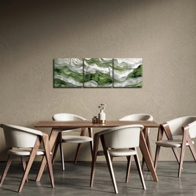 Kép - Zöld és fehér fodrok (órával) (90x30 cm)