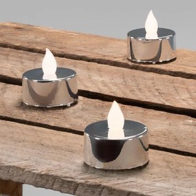 NEXOS Dekoratív LED teamécses készlet ezüst 4 db