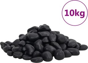 vidaXL 10 kg fekete csiszolt kavics 2-5 cm