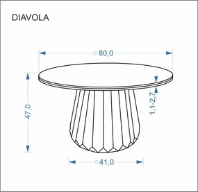 Diavola dohányzóasztal travertin/dió