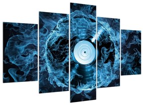 Kéken lángoló hanglemez képe (150x105 cm)