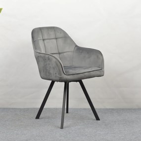 Forgó étkezőszék, sötétszürke Velvet szövet, SAMANTA