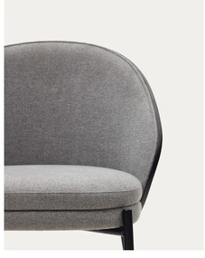 Fekete-szürke kárpitozott étkezőfotel Eamy – Kave Home