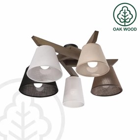 Brilagi - LED mennyezeti lámpa ANTHONY 5xE14/40W/230V tölgy-dió