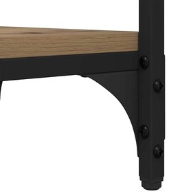 Oldal asztal polcokkal kézműves tölgy 40 x 30 x 75 cm Faanyag