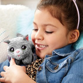 FurReal Newborns KITTY, interaktív plüss macska,fehér/szürke