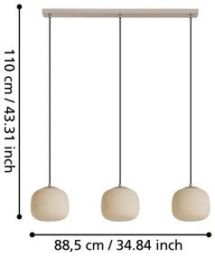 Eglo 900894 - Csillár zsinóron COMINIO 3xE27/40W/230V