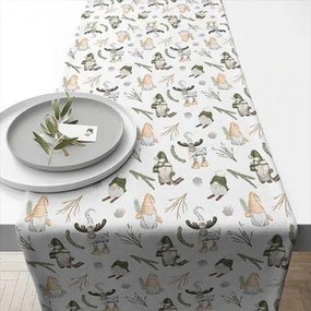 Karácsonyi pamut asztali futó 40x150 cm Forest gnomes