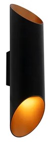 Modern fali lámpa fekete arannyal belül 9,6 cm - Organo