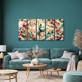 5 részes kép geometrikus balerina mozgásban