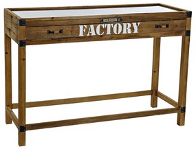 Vintage fa konzolasztal fiókkal Factory