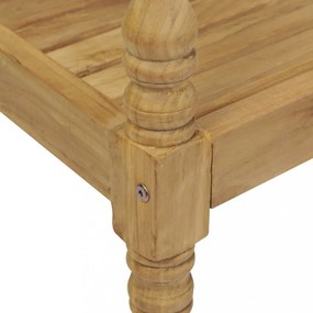 tömör tíkfa Batavia pad szürke kockás párnával 120 cm