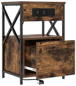 Éjjeliszekrény 2 pcs Füstölt tölgy 40 x 31 x 60 cm Faanyag