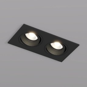 Rodvig series double head recessed ceiling downlight — DK/EU-3072-BK