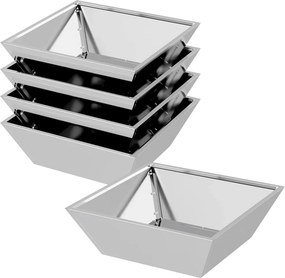 vidaXL Kerti cserép 5 pcs Ezüst 50 x 50 x 15 cm Horganyzott acél