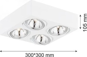 ARGON 1540 RODOS Kocka Mennyezeti Lámpa Fehér G9 IP20