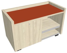 Verno mobil konténer 100 x 50 cm üveggel, bal, akác / narancs
