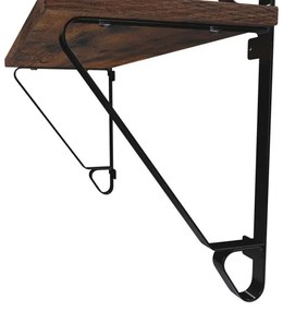 SHELFY 2 darabos fali polc szett, barna/fekete