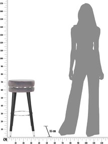 Szürke kárpitozott bárszék (ülésmagasság 74 cm) Paris – Mauro Ferretti