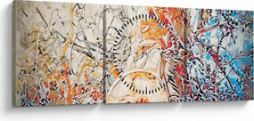 Kép - Mozaik absztrakció (órával) (90x30 cm)