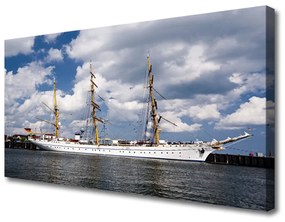 Vászonkép nyomtatás Hajó víz táj 120x60 cm