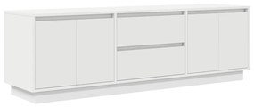 fehér TV-szekrény LED-lámpákkal 160,5x41x50 cm