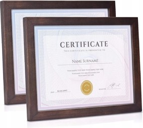 2 db-os képkeret szett A4 21,59x27,94 cm rusztikus fa és üveg hatás