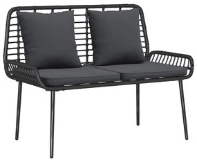 vidaXL Kerti pad Fekete és Antracit polirattan