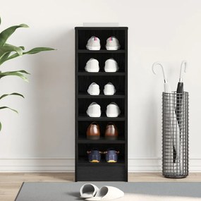 vidaXL Cipőszekrény Fekete Tölgy 31,5x35x90 cm Mérnöki Fa