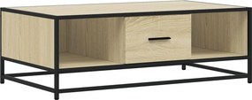 vidaXL sonoma tölgy szerelt fa és fém dohányzóasztal 100 x 57 x 35 cm