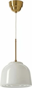 Ikea Mudderverk Függőlámpa, sárgaréz/opál fehér E27 üveg