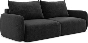 Fekete kinyitható-tárolóhelyes kanapé 238 cm Kalena – Makamii