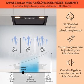 Klarstein Camila beépíthető 60 cm-es, 369 m³/ó LED Touch rozsdamentes acél páraelszívó