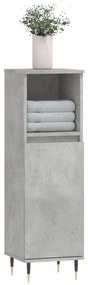 Betonszürke szerelt fa fürdőszobaszekrény 30 x 30 x 100 cm