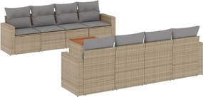 vidaXL 9 részes vegyes bézs polyrattan kerti ülőgarnitúra párnákkal