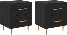vidaXL Éjjeliszekrény 2 pcs Fekete tölgy 40 x 35 x 47,5 cm Faanyag