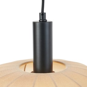 Japandi függőlámpa fekete barna szövetbúrával, 2-lámpás - Bida