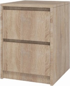 Loft éjjeliszekrény 42x52x43cm 2 fiókos éjjeli asztal modern Sonoma tölgy