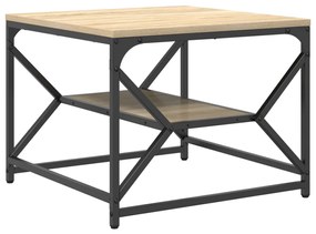 dohányzóasztal polccal Sonoma tölgyben – 51x50x40 cm – Szerelt fából