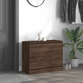 barna tölgyszínű szerelt fa cipőszekrény 80 x 34 x 63 cm